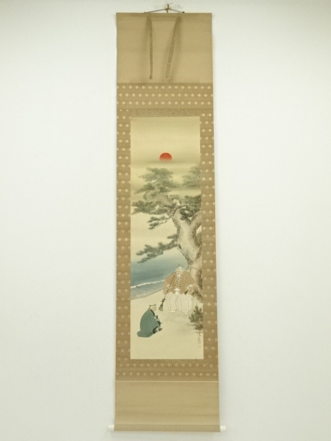 JAPANESE HANGING SCROLL / HAND PAINTED / TAKASAGO CLASSIC NOH PLAY